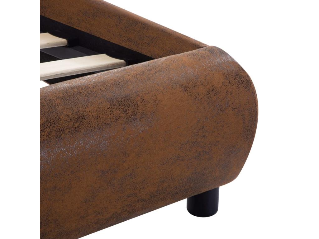 Brown Faux Leather Bed 120x200 VGPH98614