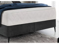 Bed base and mattress set in anthracite velvet fabric - 140x200 cm - Decohaute UXRC33851
