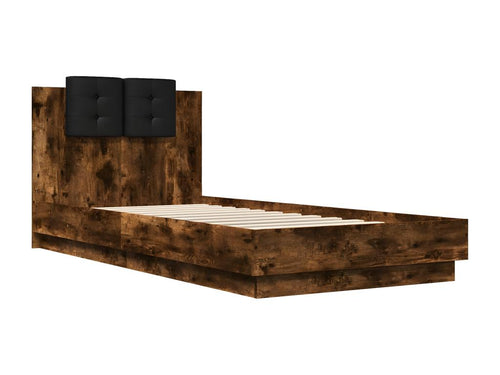 Bed frame without mattress, smoked oak, 100x200 cm ZGWV48417