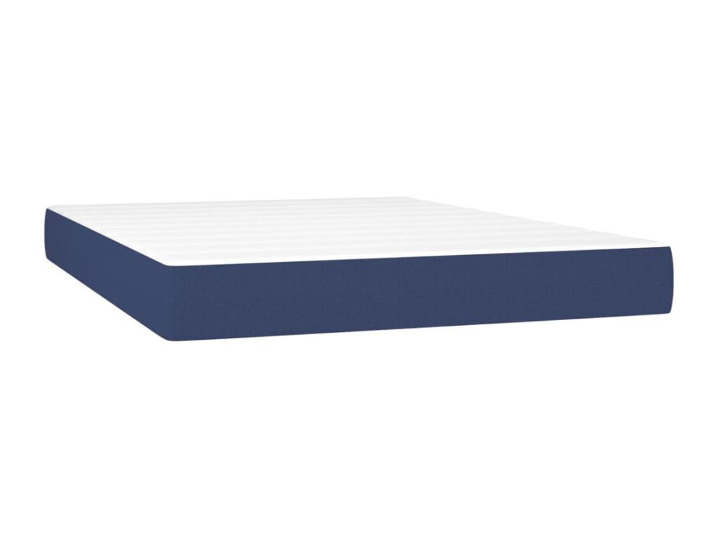 Upholstered bed base with mattress, blue, 140x190 cm, fabric YWYJ11612