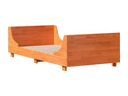 Bed frame without mattress brown wax 90x190 cm solid pine wood CSDM18661