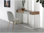 Chezlova chair in grey fabric with rose gold steel legs - Set of 2 - Color Chezlova 52 BLJH20356