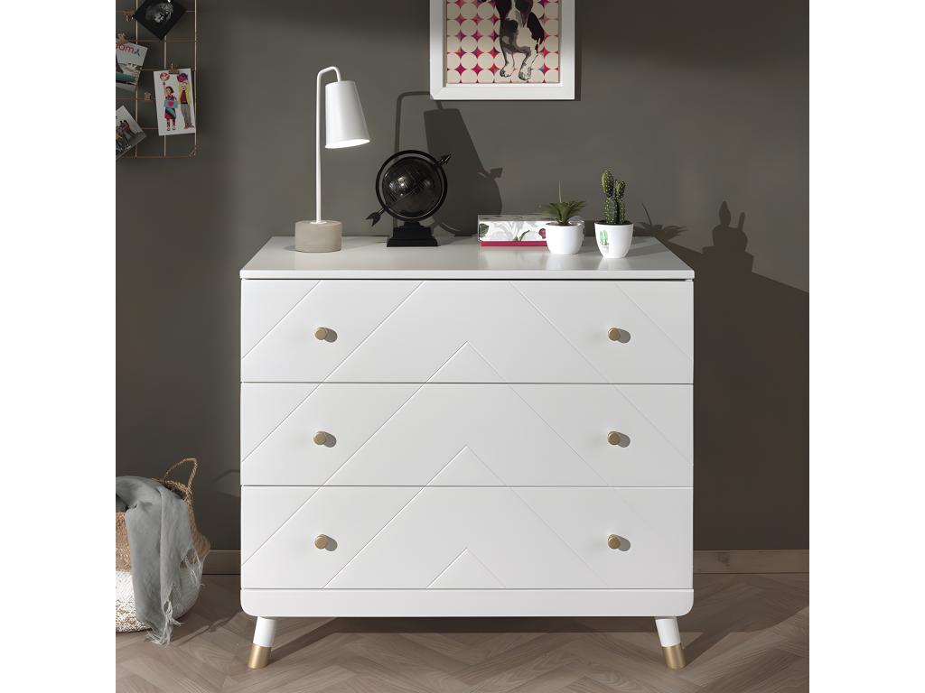 Decohaute 3-Drawer Children's Chest of Drawers 100cm White UBKF60519