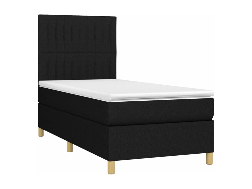 Decohaute bed base and mattress with LED lighting, black, 90x190 cm, fabric MOUO54681
