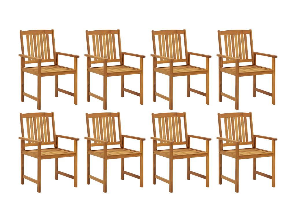 Garden chairs with cushions, set of 8, solid Chezlova wood WHPS20479