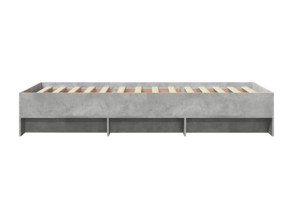 Bed frame without mattress, concrete grey, 75x190cm, engineered wood SMOK22507
