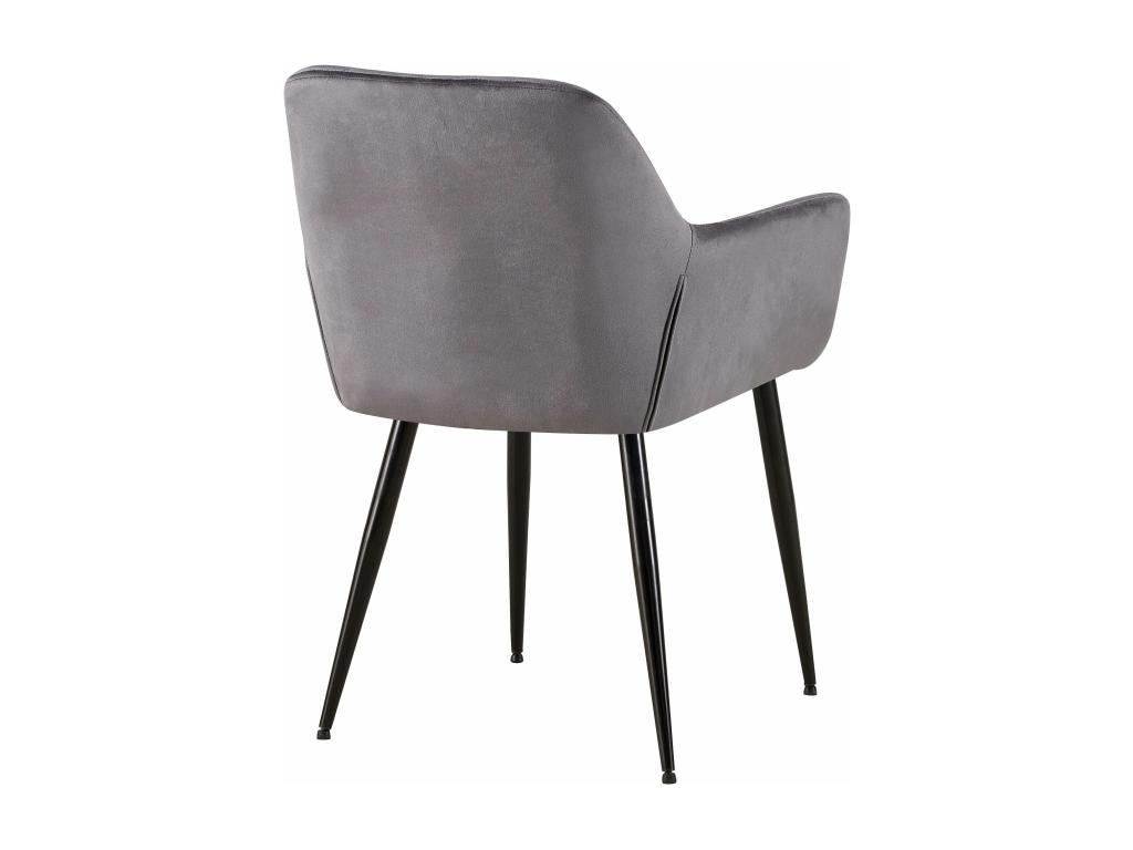 Chairs with armrests - Velvet / Matte black metal - Grey - Decohaute CWSU87890