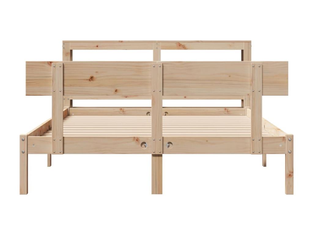 Bed frame without mattress 120x200 cm solid pine wood SEIG21896