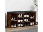 Smoked oak shoe bench 102x32x50 engineered wood LILB11747
