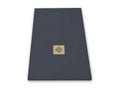 Extra-flat 90x180 cm PURE shower tray in anthracite slate-effect resin with anthracite drain cover CYIA72976