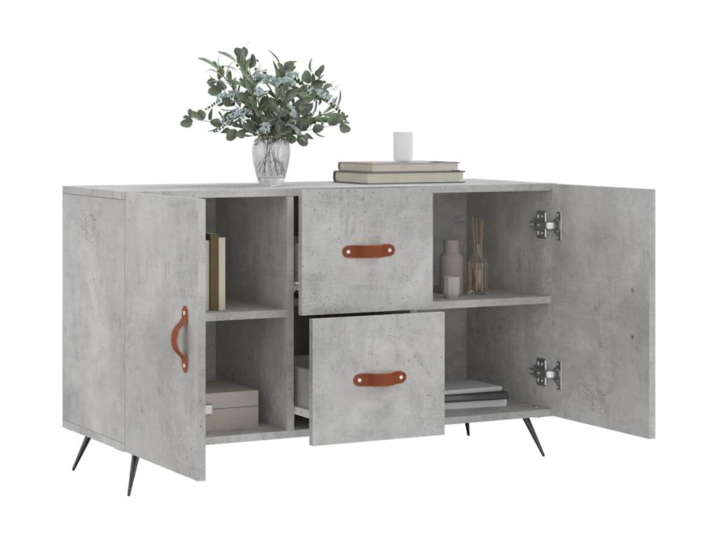 Concrete grey sideboard 100x36x60 cm engineered wood KFTV61676