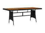 Black garden table 160x70x72 cm Woven resin and Decohaute QNZQ52285