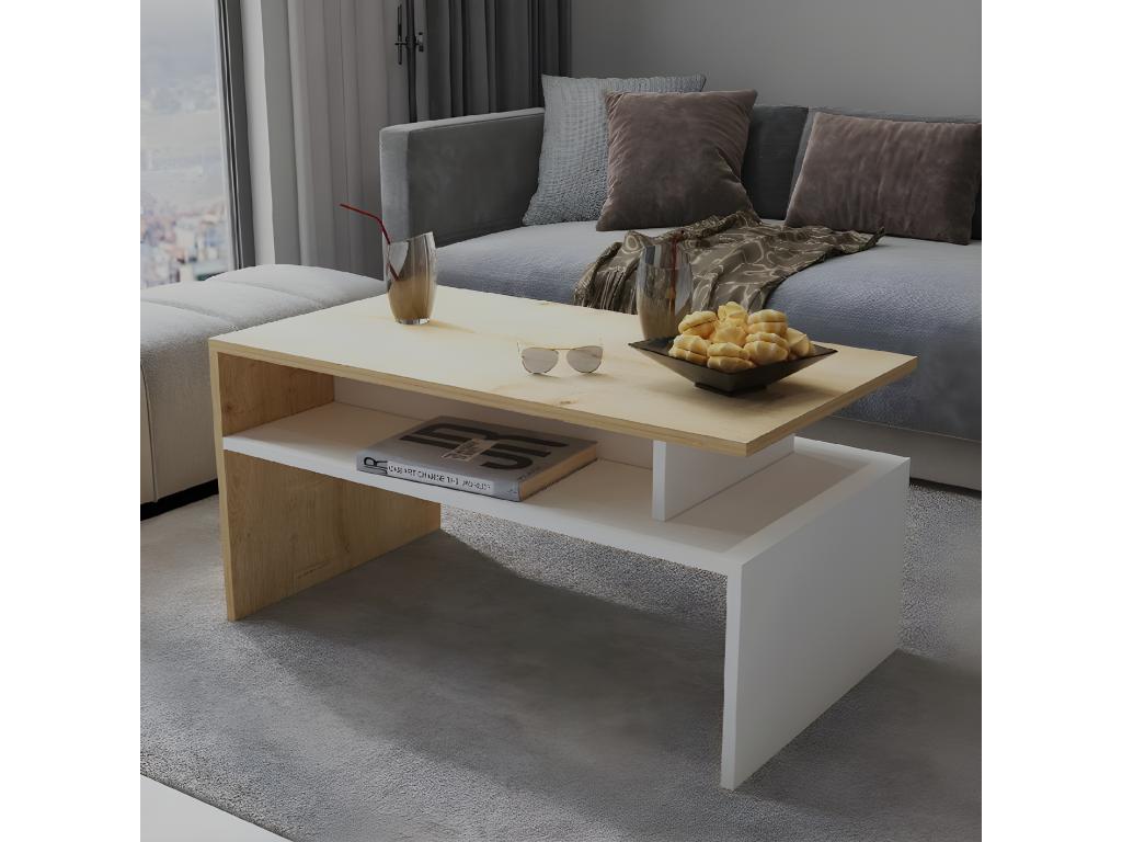 Decohaute coffee table 90x50x43 cm White and oak LBKL56453