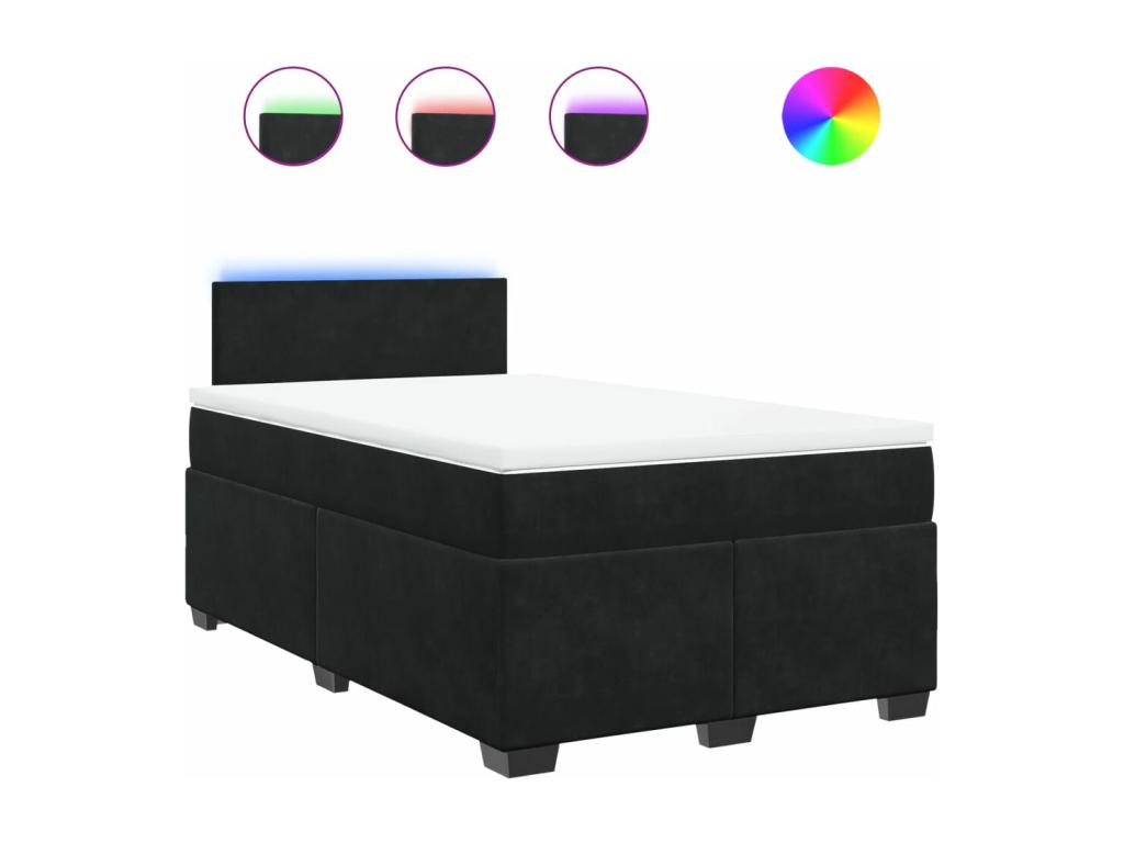 Chezlova bed base with black 120x200 cm velvet mattress HWRA28379