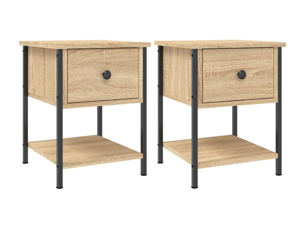 Decohaute 2-piece oak bedside tables, 34x35.5x45 cm, PSHQ12670