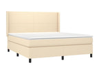 Decohaute bed base with mattress and LED lighting, Cream, 160x200 cm, Fabric WGSM68873