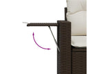 Garden furniture set with cushions, 7 pieces, brown woven resin, JALW13458