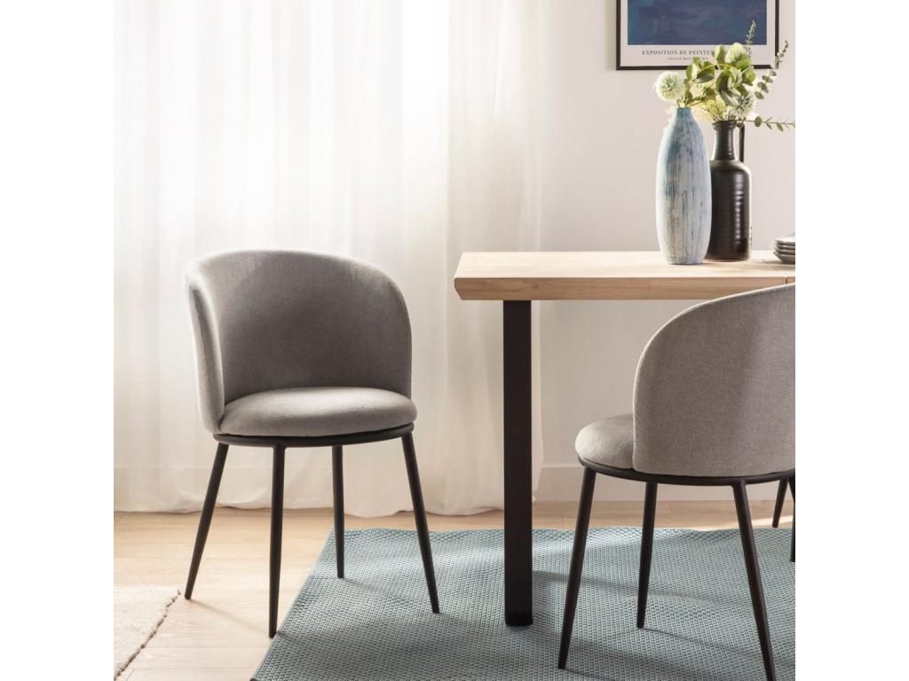 Grey fabric dining chair 51x80 cm - Decohaute MUKK67292
