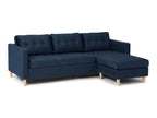 Decohaute BA2 Sofa with reclining chaise longue, swivels to the right or left, in blue velvet. XORG46005