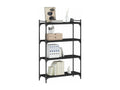 4-tier black bookcase 80x30x120 cm engineered wood HEIQ38662
