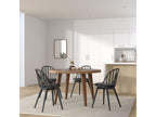 Set of 2 kitchen chairs with slatted base, faux leather cushion, metal legs, Chezlova Black MAJO59674