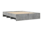 Concrete grey bed frame 150x200 cm engineered wood WCQW83366