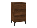 Brown oak bedside table 40x35x70 cm engineered wood VJFW53896