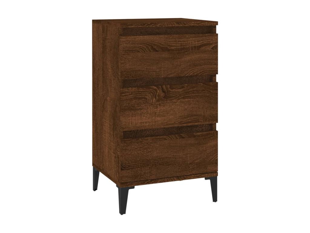 Brown oak bedside table 40x35x70 cm engineered wood VJFW53896
