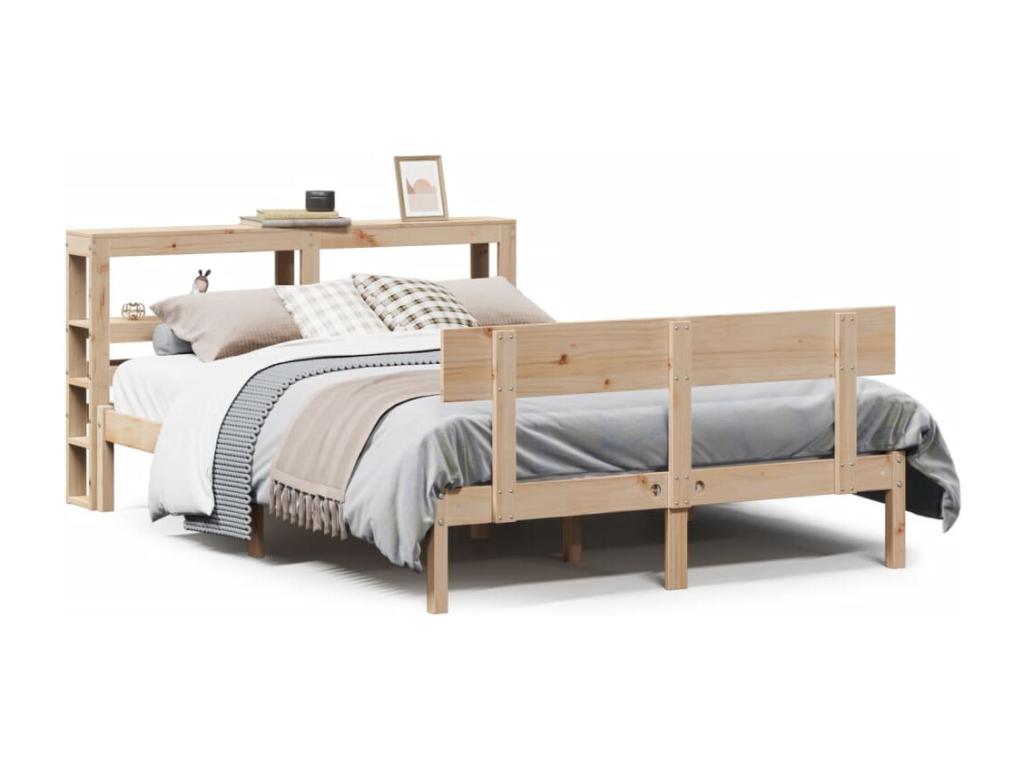 Bed frame without mattress 120x200 cm solid pine wood SEIG21896