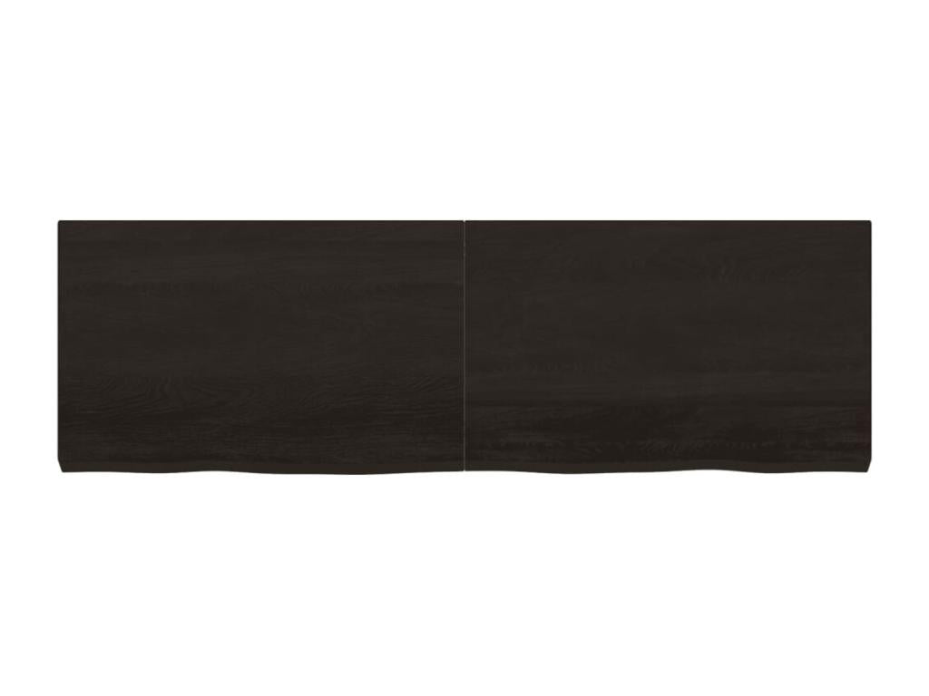 Dark brown wall shelf, solid treated oak wood YXJU20060