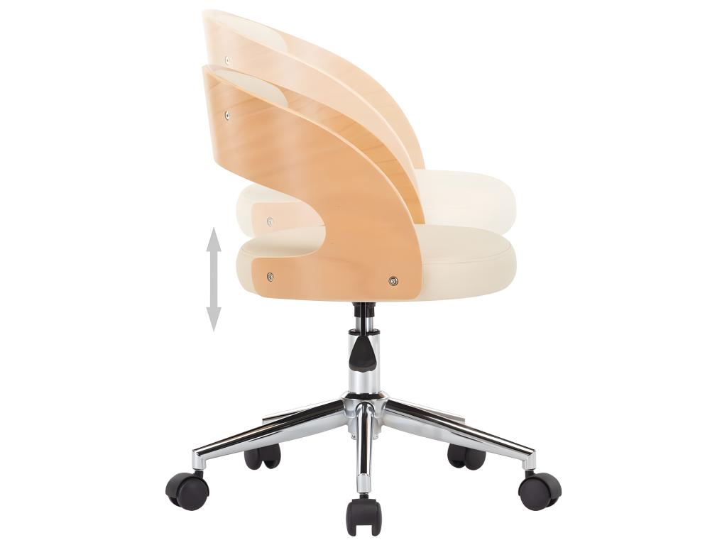 Swivel dining chairs, set of 2, bentwood and faux leather CGQA77766