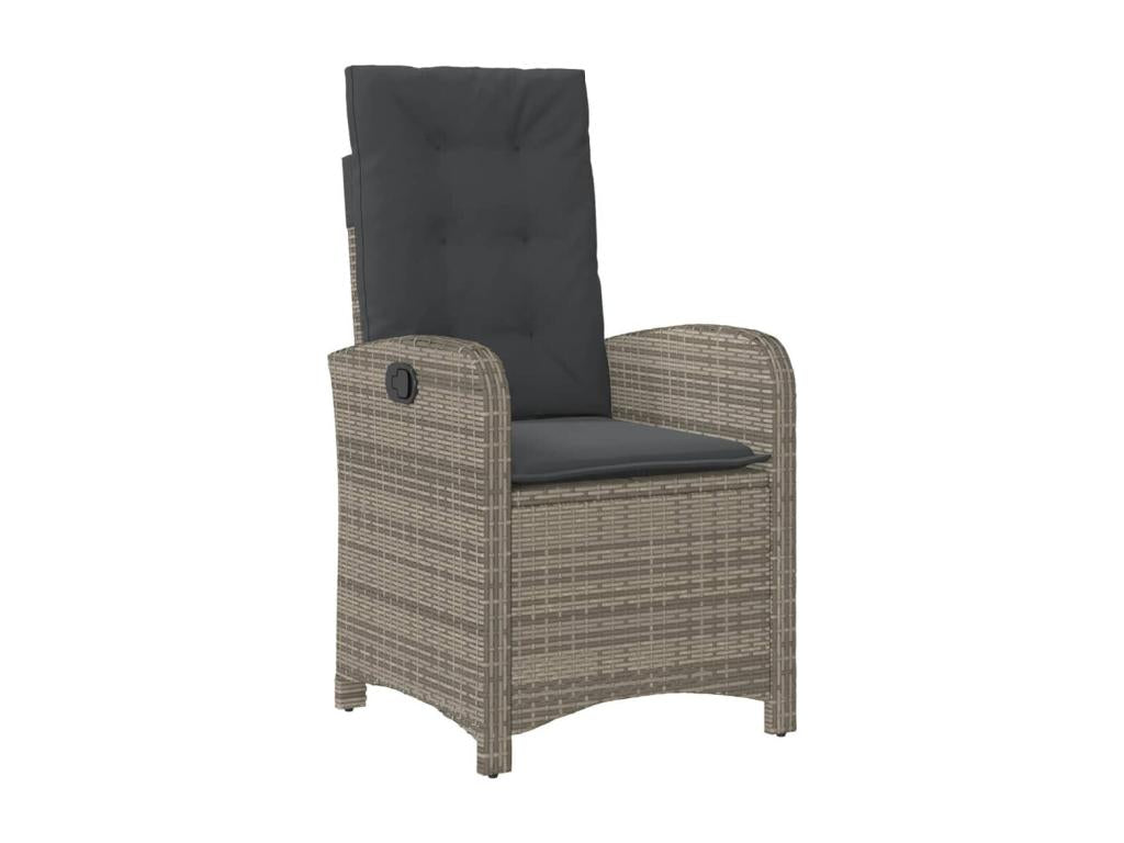 5-piece garden dining set with cushions, Grey QNTM60530