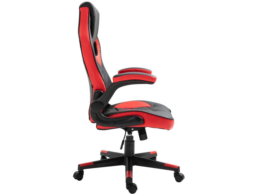 Office chair - Faux leather / Plastic - Black / Red - Omis KGQG51843
