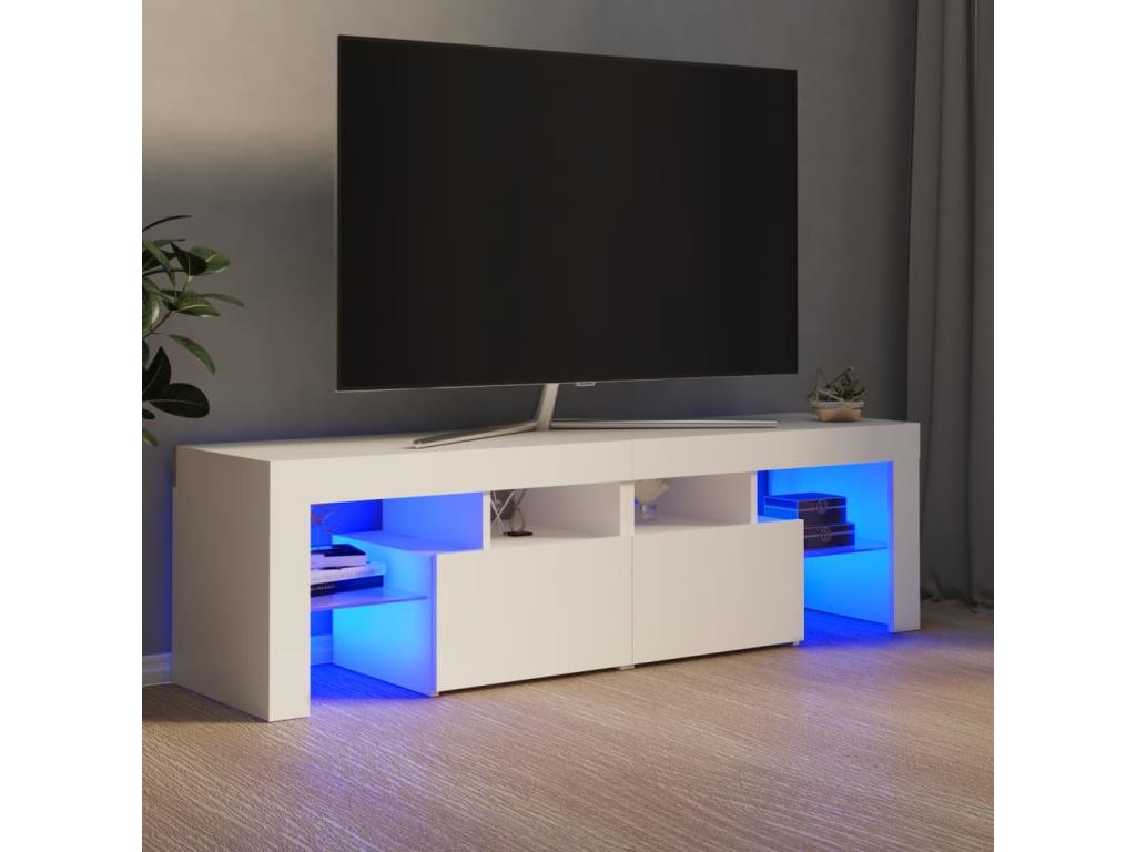 TV stand with Chezlovaères LED lighting, white, 140x36.5x40 cm, GVHH18400