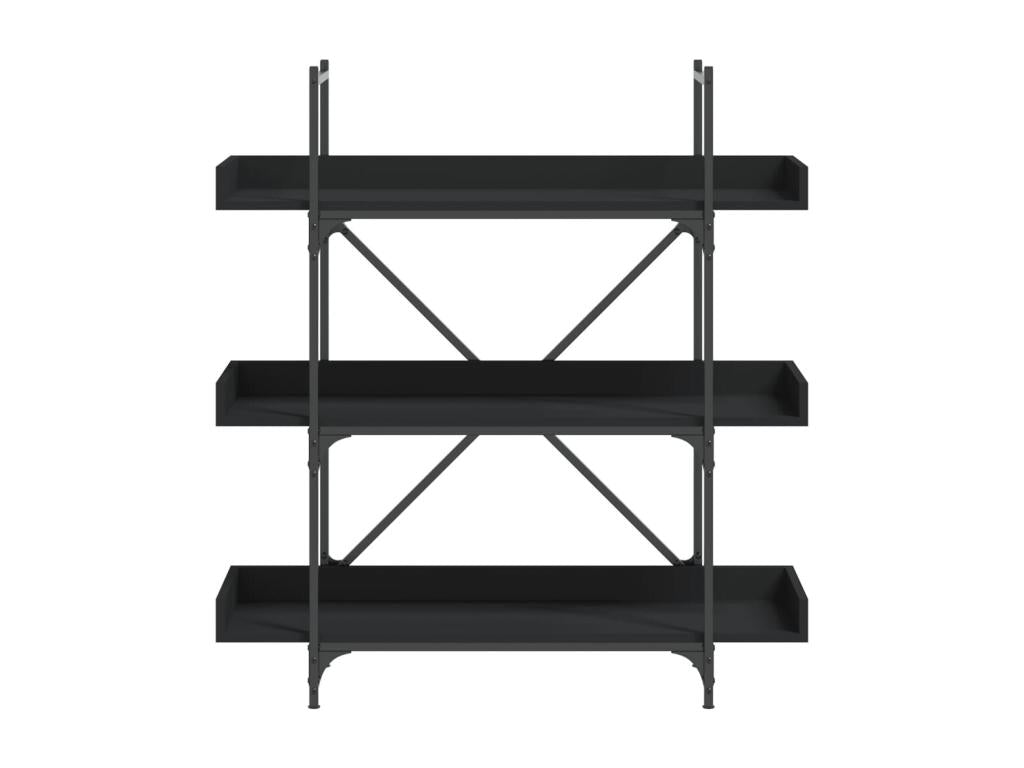 3-tier black bookcase 100x33x108.5 cm engineered wood SGQP84502