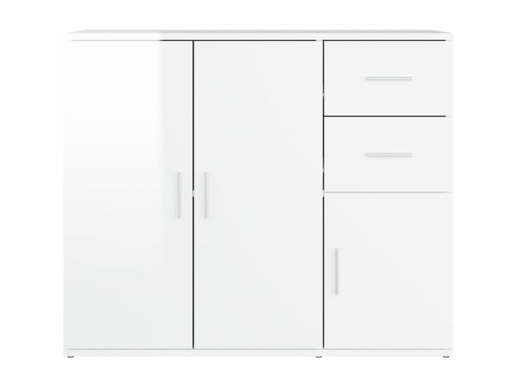 Glossy white sideboard 91x29.5x75 cm Engineered wood JLJV75190