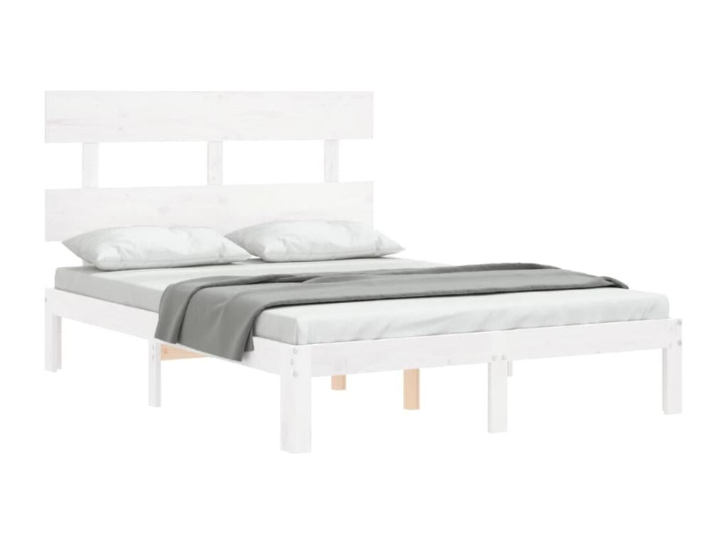 Bed frame without mattress white 120x200 cm solid pine wood ENQZ25849
