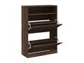 Shoe cabinet with 2 drop-down drawers, brown oak finish YKGZ89241