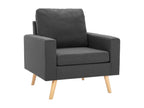 2-Piece Sofa Set, Dark Grey Fabric PFRD01323