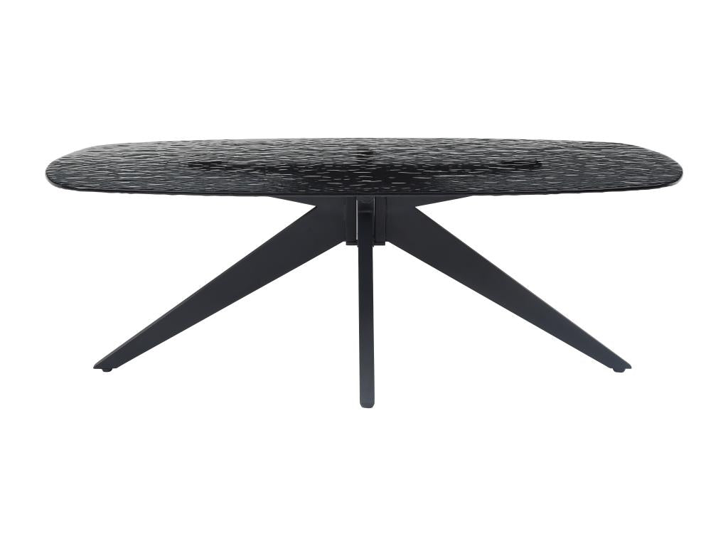 Coffee table in tempered bubble glass and metal - Black - Decohaute WNXU70226