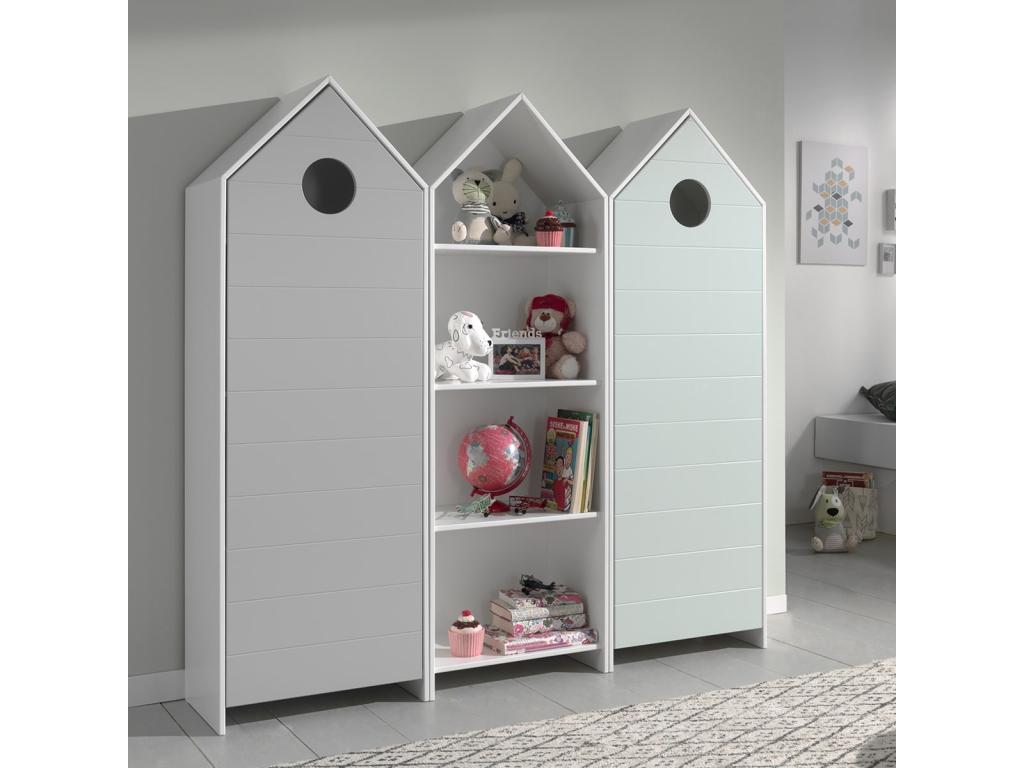 Chezlova - Green and Grey 2-Cabinet Bookcase Pack OBNK51997