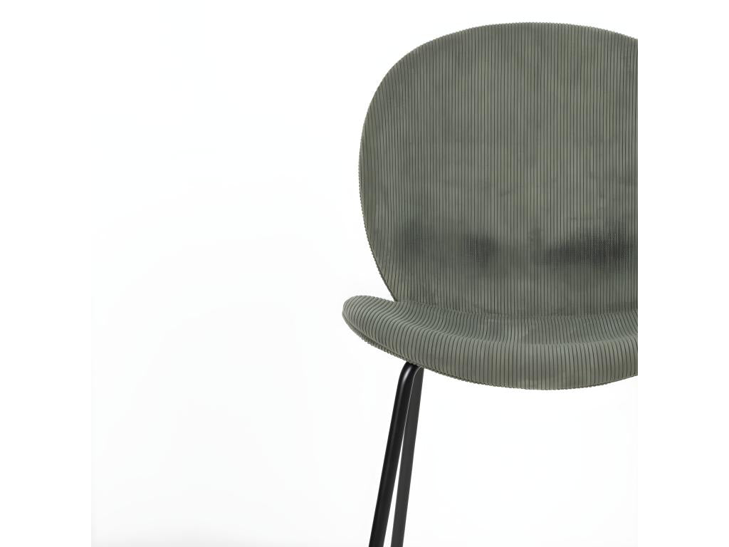 Bonnet - Set of 2 corduroy and metal chairs - Green SFYD16755