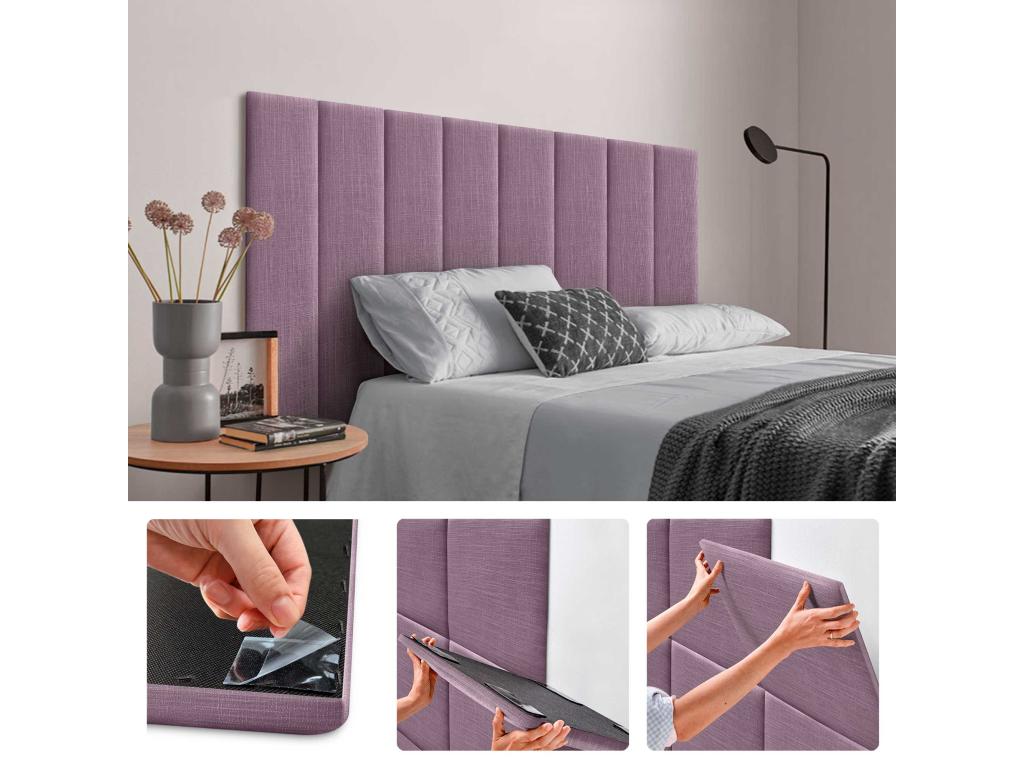 Decohaute Set of 1 Self-adhesive Linen Wall Panel, Sound Absorbing, Shockproof, and for Headboards, Decohaute 60x20cm x1 AVGF58985