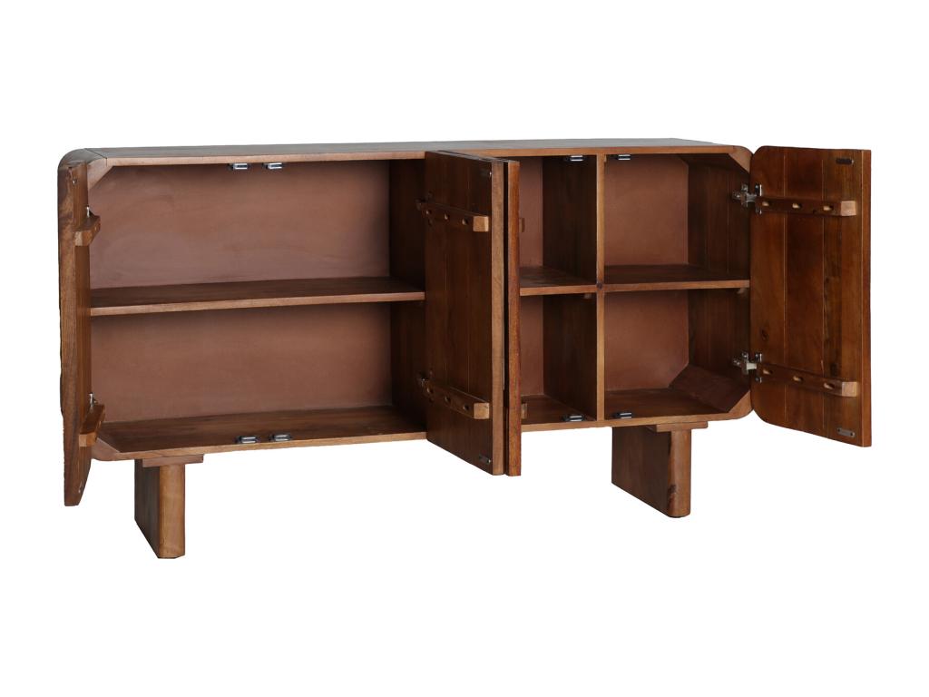 Brown mango wood sideboard in 146x39x81 cm EQAL86540