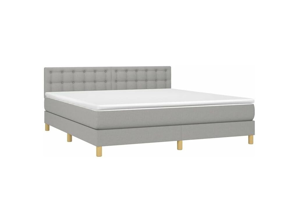 Decohaute bed base and mattress with LED lighting, light grey, 180x200 KGAN15995