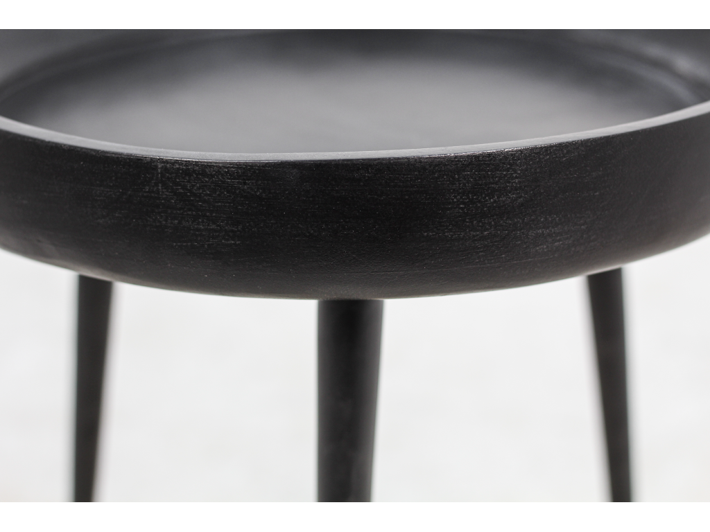 Decohaute - Side table - mango wood and iron - black - 50 cm - h 42 cm UGWT86397