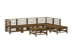 7-piece garden furniture set with cushions, honey brown, solid wood APJM53402
