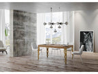 Extendable table 90x160/420 cm Karamay Natural Oak with gold frame ZENL28743