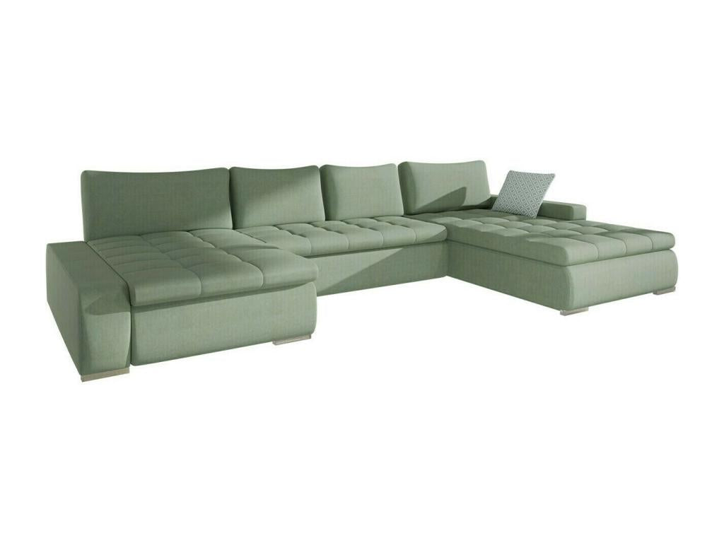 Decohaute 106 Green Corner Sofa with Sleeping Function and Bedding Box, 394x213x80cm PZKP46374