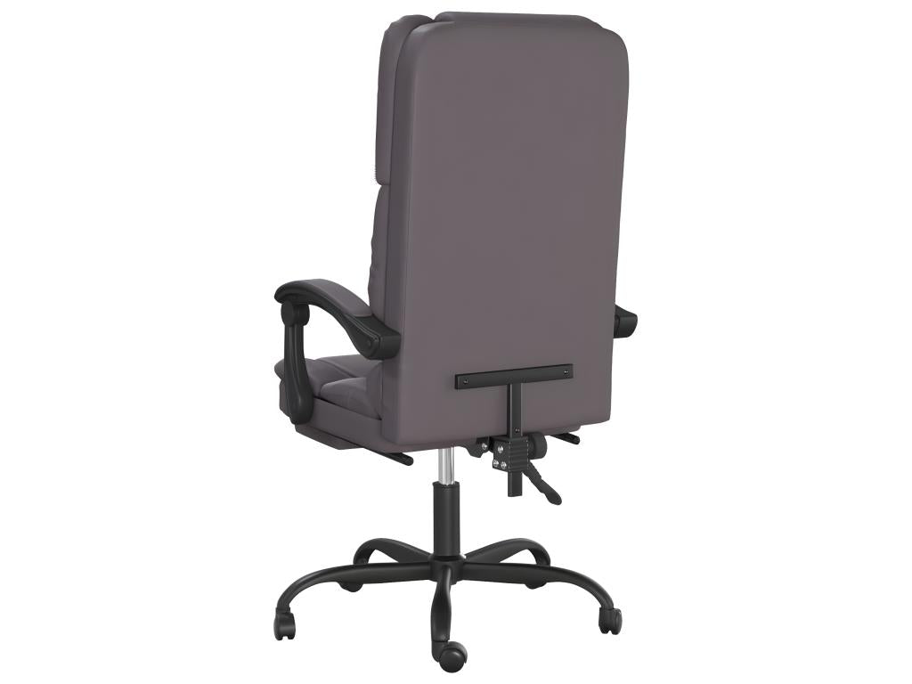 Grey Faux Leather Reclining Office Massage Chair ETEP27586
